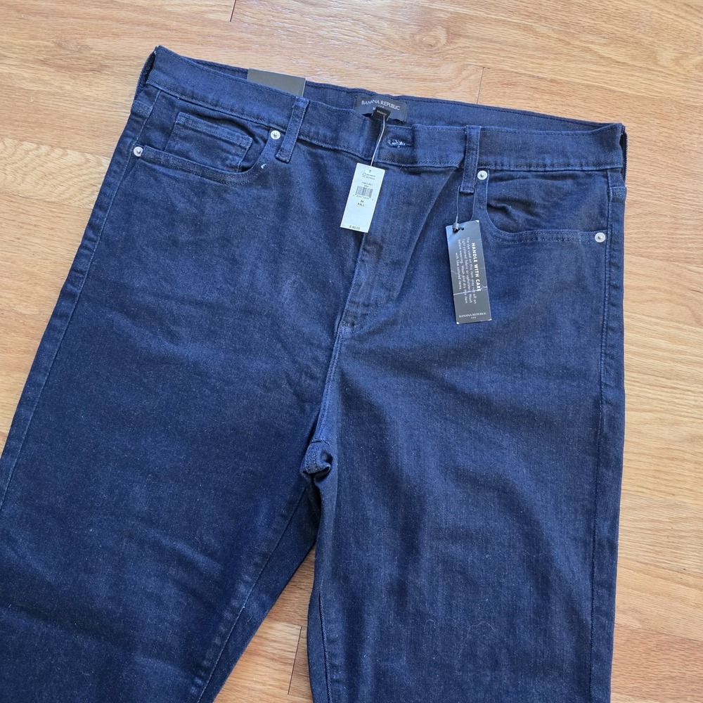 Banana Republic Womens Size 34/18 Tall Dark Wash Denim Skinny NWT City Preppy - Picture 2 of 11